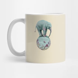 Mauve flowers on turquoise sky background Mug